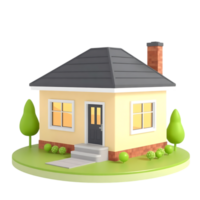 3D house with garden. png