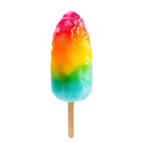 colorful ice cream on a stick with colorful effect. png