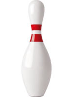 Single White Bowling Pin with Red Stripe png