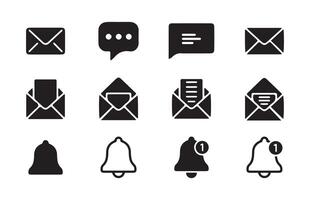 message, notification, email icon symbol vector