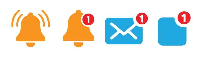 blue file, message, notification icon set vector