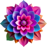 Purple Dahlia with Multicolored Layered Petals png