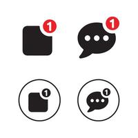 File, chat alert icon set vector