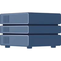 Stacked server setup icon with multiple blade servers png