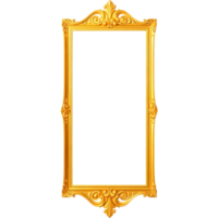 Tall Golden Frame with Elegant Design in Cartoon Style png