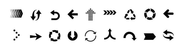 Arrow black flat icon set. Arrows icons collection. vector