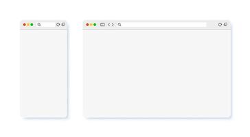 Browser webpage blank template computer and mobile size vector