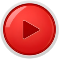 Red triangular play button png
