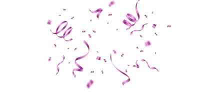 Pink confetti streamers on a white background vector