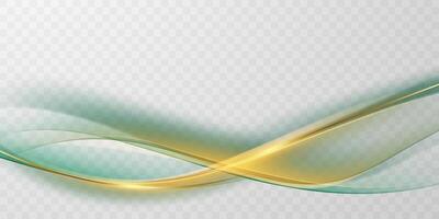 Abstract green and gold wave background vector