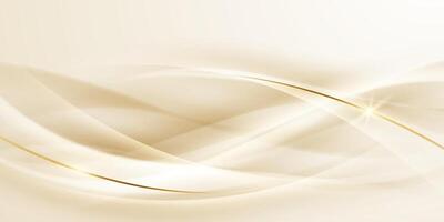 Abstract background with gold lines and curves vector