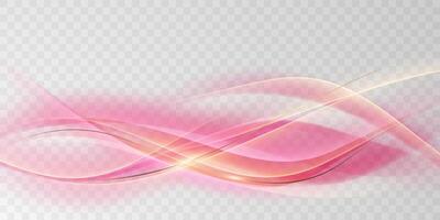 Abstract pink wave background with light waves vector