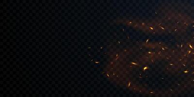 Fire explosion on black background vector
