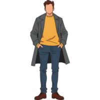 Man in Casual Outfit Illustration png