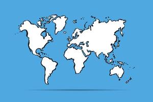 Drawing map of The World. vector