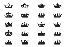 King crowns icon on white background. EPS outline Illustration. vector