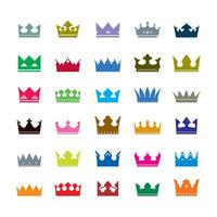 Set of colour crowns. Icons vector