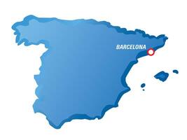 drawing map of Spain and Barcelona. vector