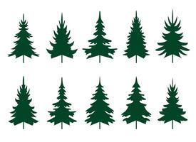 Collection Spruce Trees. Winter season design elements and simply pictogram. Isolated Christmas Tree Icons and Illustration. vector