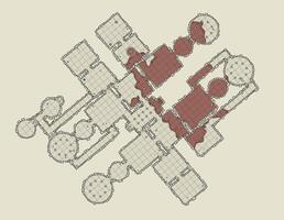 Detailed Dungeon Map for Fantasy game vector