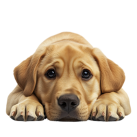 Labrador retriever puppy lying down with head on paw Pet adoption and rescue websites Pet supplies and accessories branding Educational and veterinary content png