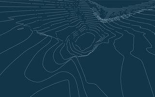 Wireframe surrounding contour. Landscape topography contour line and layer. vector