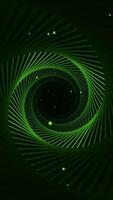 Vertical Looping Animation of a Green Spiral Background with Forward-Moving Camera video