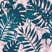 Seamless tropical pattern with flamingo leaves print for fabric design vector