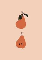 Abstract modern pear fruit on light background vector