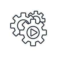 automation outline icons related vector
