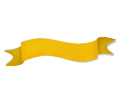 A yellow ribbon banner on a Transparent background png