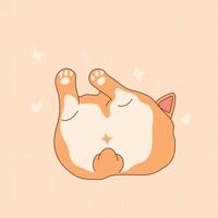 Charming cartoon corgi rear view with a cute star marking, designed in a fun and lighthearted style vector