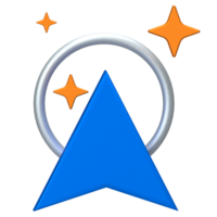 AI Navigation Icon. Arrow representing AI-powered GPS navigation or direction. png