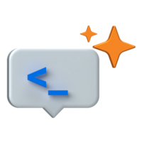 AI Bubble Prompt Text Icon. Speech bubble with arrow symbolizing AI smart commands or prompting icon. png
