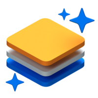 AI Layers Icon, Stacked layers symbolizing AI design or image depth detection. png