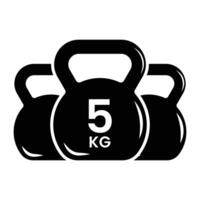 Set of Dumbbell 5 kg icon collection. Dumbbell for gym symbol vector