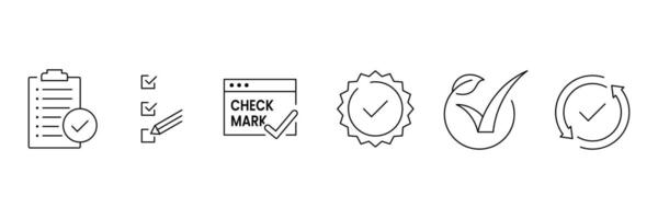 Set of Checkmark icon collection. validation, quality, agreement, badge medal, license symbol. vector