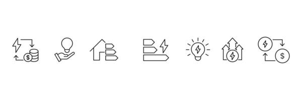 Set of Energy Efficiency icon collection. public utilities, Resource efficiency symbol. vector