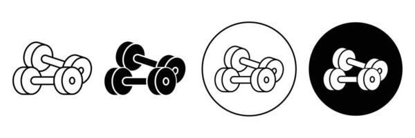 Set of Dumbbell icon collection. Dumbbell for gym symbol vector