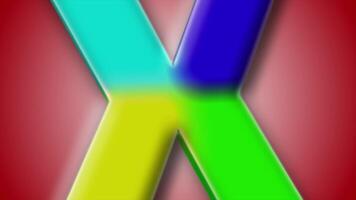Energetic 3D rendering of letter X with glossy surfaces and a vivid red gradient background, perfect for title animations. video
