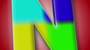 Striking 3D animation of the letter N with rich colors and red lighting effects, created for digital and motion projects. video