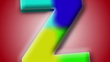 Sleek and vivid 3D animation of letter Z in motion with a glowing red gradient, tailored for creative typography uses. video