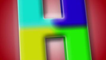 Eye-catching 3D letter H animation with fluid movements and red-to-dark background gradient, crafted for visual design applications. video