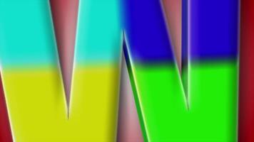 Fluid 3D animation of letter W featuring bold color changes and red backdrop-great for digital designers and animators. video