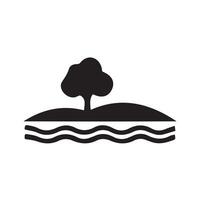 Tree on Hill Icon in Forest Graphics for Nature-Themed Projects vector