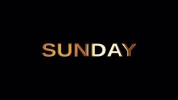 Loop Sunday golden text shine flickering light effect animation video