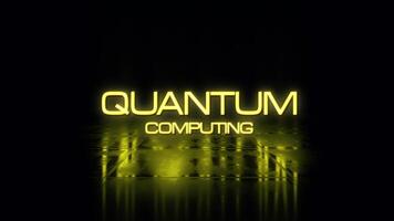 Animation text of Quantum Computing glow gold glitch text effect video