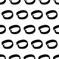 Seamless with black hand drawn brush scribble circles shape on white background. Abstract grunge texture. illustration vector