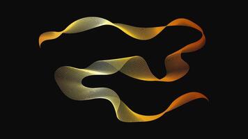 Abstract with luxury golden waves on dark background. Modern technology background, wave design. illustration vector