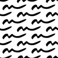 Seamless pattern with wavy grunge brush strokes in abstract shapes on background. illustration vector